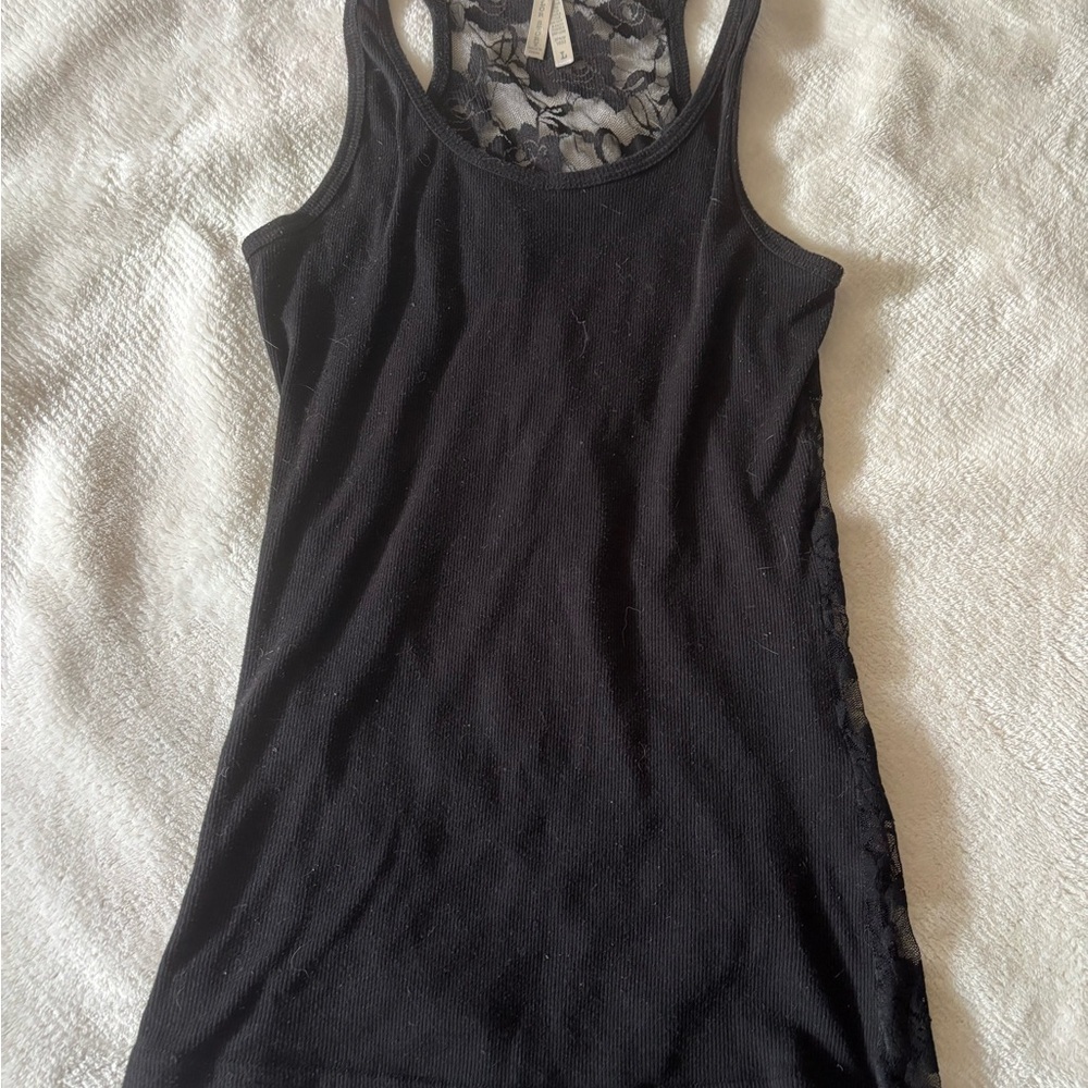 Color Story Black Lace Detail Tank Top